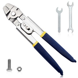 SPEEDWOX 10" Fishing Crimping Pliers Steel Wire Rope Crimping Tool with Cutter Wire Crimper Stainless Steel Fishing Crimping Tool for Small Fishing Line Aluminum Sleeves(0.1mm-2.2mm)