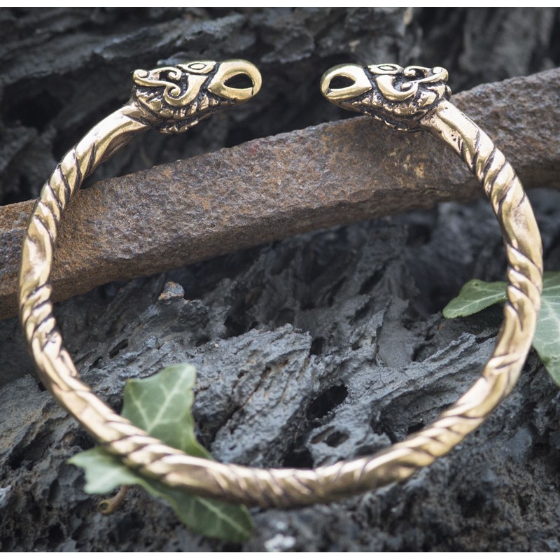 Windalf Large Men's Bronze Bangle Hugin & Munin Diameter 6.7