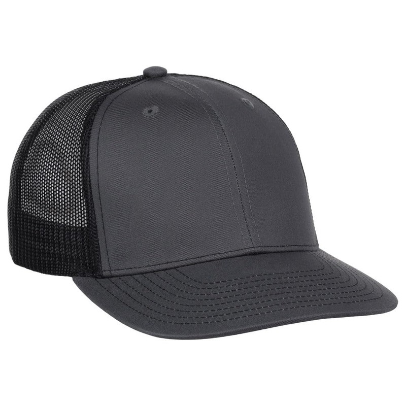 Lids Blank Slam Dunk Trucker Adjustable Snapback Hat, Charcoal/Black, One