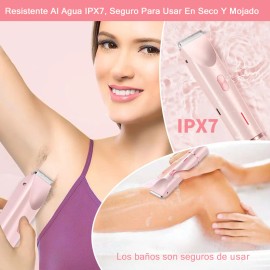 Mujeres Recortadora Electronica Bikini Rasuradora Doble 2in1 Color Rosa                                                                               