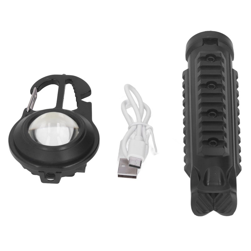COB Small Flashlights 3 Light Modes Rechargeable Multifunctional Black Portable