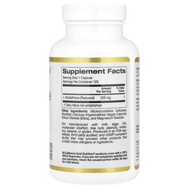 California Gold Nutrition, L-Glutathione (Reduced), 500mg, Veggie Capsules 120 Tablets / California Gold Nutrition (캘리포니아골드뉴트리션), L-글루타치온(환원형), 500mg, 베지 캡슐 120정