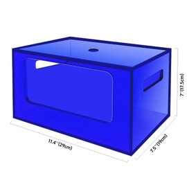 Stackable Trash Bag Holder Dispenser Under Sink Extra Large Acrylic Garbage Bag Storage Organizer with Top and Handles for Kitchen Laundry Room Pantry Cabinet, Klein Blue