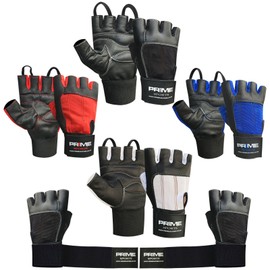 New Weight Lifting Body Building Gym Fitness Training Workout Half Finger Gloves Black, Blue, Red 115 (Black/Blue, M)