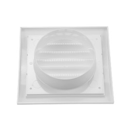 White ABS Plastic Exhaust Dryer Vent Cover - 4 Inch Fit - for Bathroom, Kitchen, Laundrie and Garage Ventilation Systems