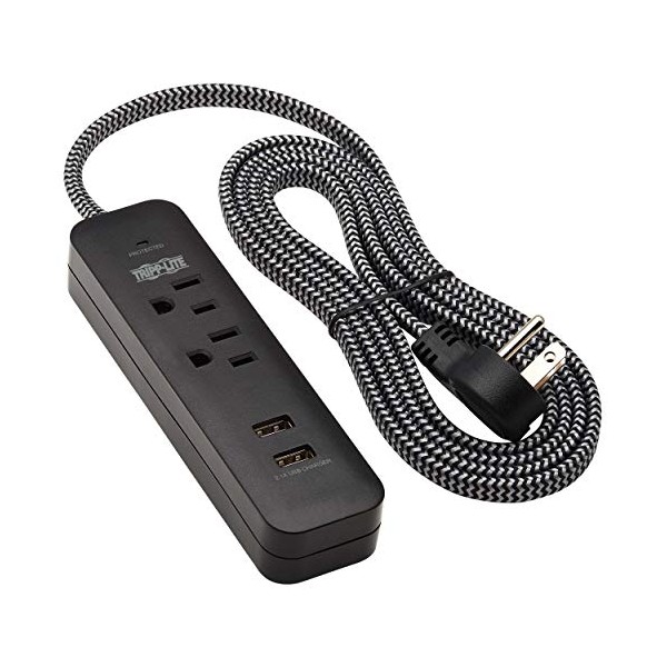 Tripp Lite Surge Protector Power Strip 2-Outlet w 2 USB