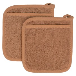 Ritz Terry Pocket Mitt & Hot Pad: Unparalleled Heat Resistant, Durable 100% Cotton – Ergonomically Designed for Optimal Grip – Easy-Care Machine Washable, Perfect for Your Kitchen – Copper, 2-Pk