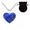 Collar Corazón Cuarzo Natural Acero Inoxidable