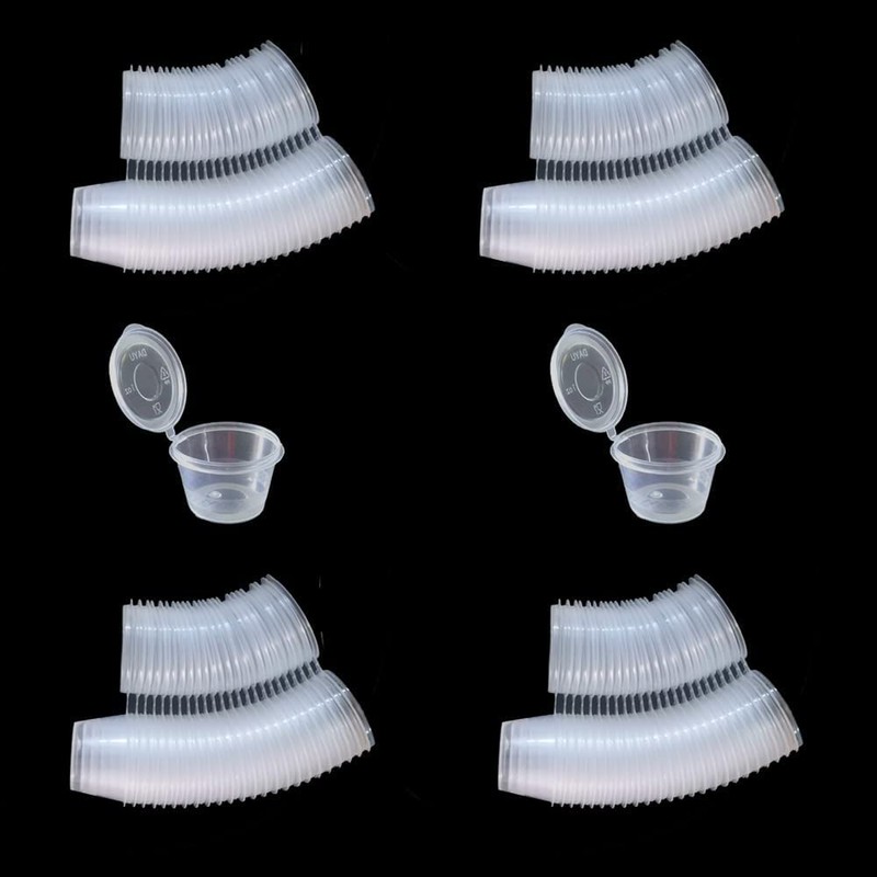 MIUPOO Round Sauce Cups, Plastic Sauce Cups, Transparent Sauce Cups,