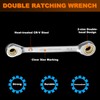 HARFINGTON Double Box End Ratcheting Wrench 8mm-10mm CR-V Steel Metric
