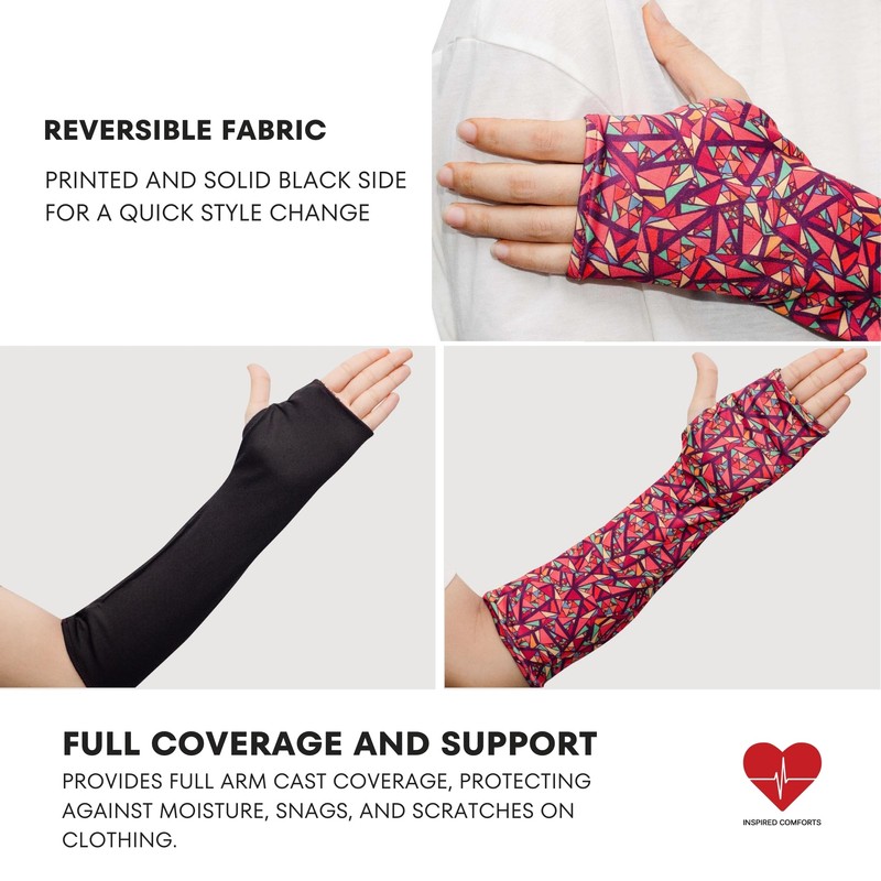 Inspired Comforts Reversible Arm Cast Cover - Washable, Stylish, Elastic