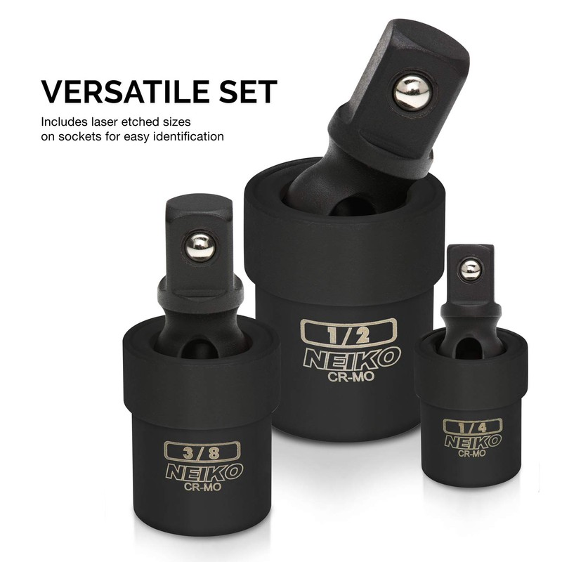 NEIKO 02486A Impact Universal Joint-Socket Swivel Set, Socket Extension Set