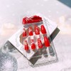 Red Christmas Press on Nails Medium Square Fake Nails with