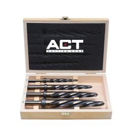 Accusize Industrial Tools 4 Pc H.S.S. Standard Spiral Flute Super Premium Car Reamer Set, 3/8", 1/2", 5/8", 3/4", to Fit 3/8'' or 1/2'' Shank Chuck, 0522-1800