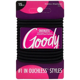 Goody Womens Ouchless Braided Elastics, Black, 15 Count Goody - Color: Black, Size: 70 Count (Pack Of 1)