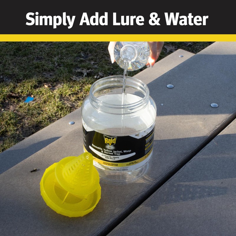 Raid Yellow Jacket, Wasp & Hornet Trap, 1 Count, Reusable,