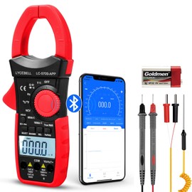 LYCEBELL Digital Current Clamp Multimeter, LC-570S-APP True RMS Digital Current Meter Multimeter for AC/DC Voltage Current Resistance Cap Frequency Temperature NCV with App via Bluetooth