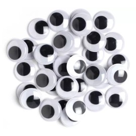 Darice 25mm Paste-On Wiggle Eyes 34/Pkg-Black (E17)