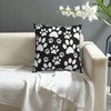 VARUN White Dog Paws on Black Background Throw Pillow Covers