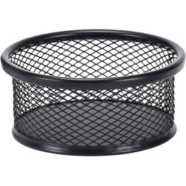 1Pc Black Metal Paper Clip Holder Mesh Paperclip Bowl Binder Clip Dispenser Desk Bobby Pin Container Organizer for Home Office Classroom School Desk Supplies Holders Dispensers