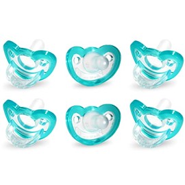 RaZbaby JollyPop - Chupete para Bebé Plus, 0-3 Meses, Color Verde Azulado, Paquete de 6