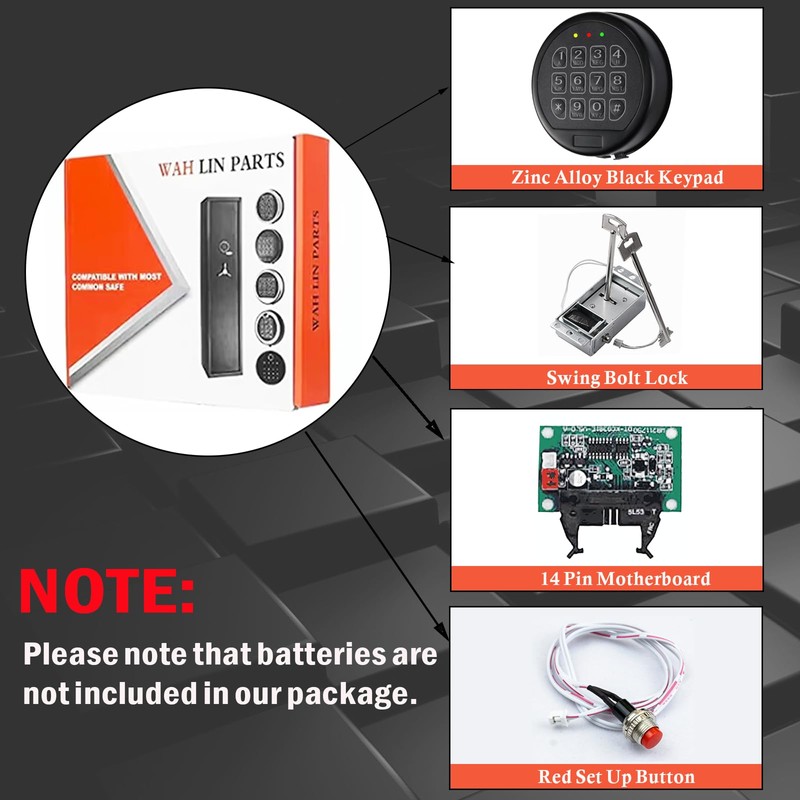 Gun Safe Lock Replacement with 2 Override Keys & Solenoid