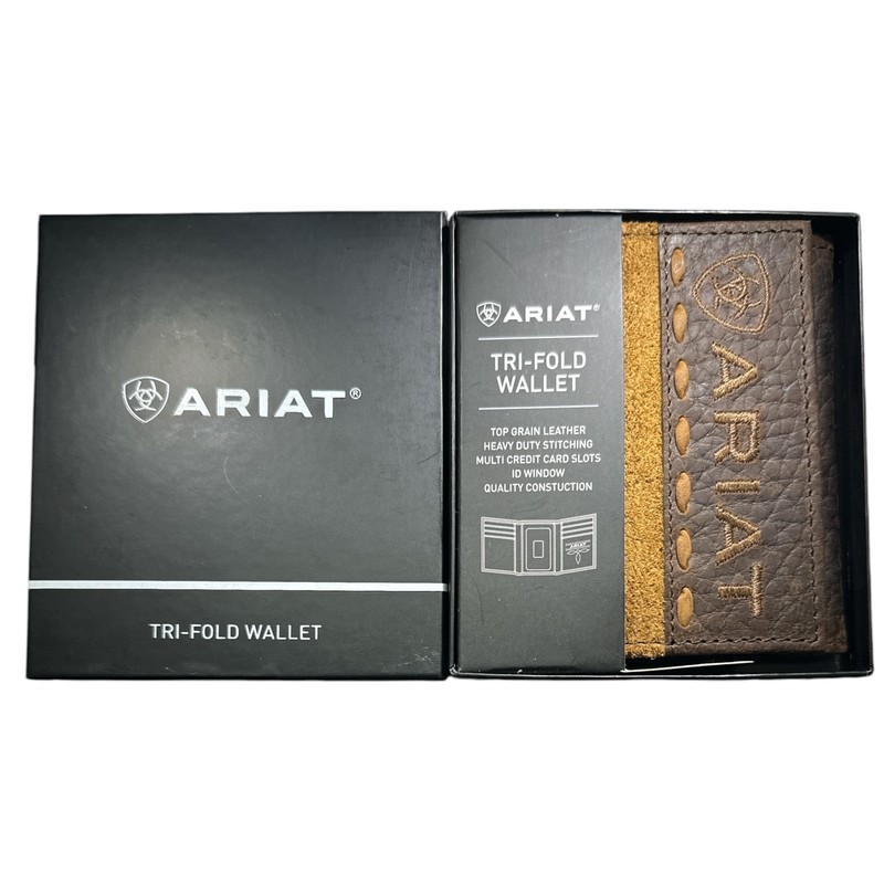 Custom Skull ARIAT RoughRider Leather and Suede Trifold Wallet