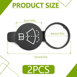 2 Pack Windshield Washer Reservoir Fluid Tank Cap, Replacement Universal Wiper Water Tank Lid Bottle Caps, Automobile Windscreen Washer Cleaning Bottle Lid Vehicle Accessories for Most Car