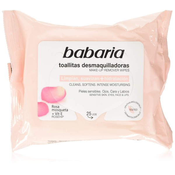 Babaria Unisex's Does not Apply ROSA MOSQUETA Make-UP Removing Towels 25UN, Black, One Size