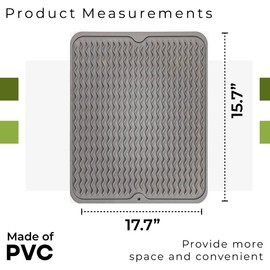 MATTKANE Drying Mat for Kitchen Counter Non-Slip Silicone Mat Kitchen Heat-Resistant Dish Drying Mat Multiple Use Kitchen Decor Inside / Outside Silicone Dish Drying Mat Kitchen Accessories (Gray)