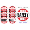 Unbranded/Generic 10 pack THINK SAFETY FIRST 2" Round Hard Hat