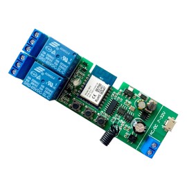 MHCOZY 2 Kanal WiFi RF Wireless Switch Relais, Phone App Fernbedienung für Zugangskontrolle, Smart Garagentor, kompatibel mit Alexa Goolge Home (Smart Life App WIFI Bluetooth Relais)