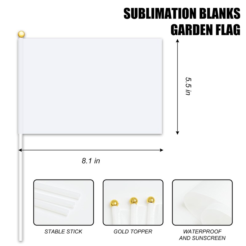 MR.R 36 Pieces Sublimation Blanks Polyester White Small Mini Banner