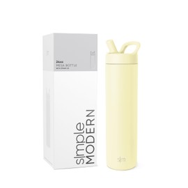 Simple Modern Water Bottle with Straw lid | Insulated Stainless Steel Thermos | Reusable Travel Water Bottles for Gym & Sports | Leak Proof & BPA Free | Mesa Collection | 24oz, Buttercup