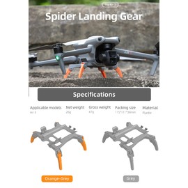 Honlyn Landing Gear Compatible with DJI Air 3 Stand Holder Tripod Extension Protector Increased Fuselage Leg Height Compatible with DJI Air 3 Drone Accessories (Orange)