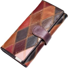 Eysee Women's Small Genuine Leather Purse with Press Stud and Zip, Mode 4-d, M, Modern