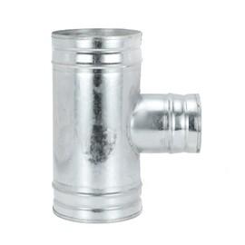 PATIKIL 6 Inch to 4 Inch 3 Way Duct Connector, Galvanized Steel 90 Degree T Shape Ducting Splitter Air Vent Duct Hose Exhaust Pipe Adapter Dust Collection Fitting for HVAC Dryer Systems