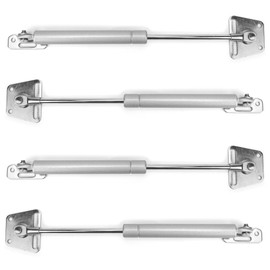 Vivikivi 4 Pieces Hydraulic Gas Lift 100N/10kg Soft Close Shock Absorber for Kitchen Cabinet, Cabinet Door, Furniture Door, Toy Box, Wardrobe, Silver