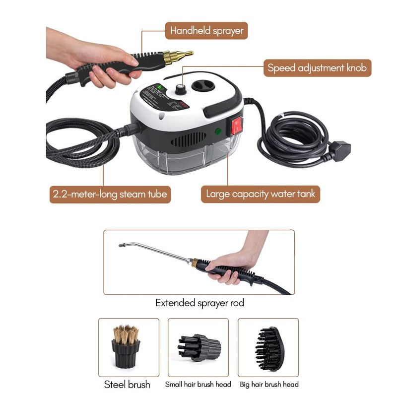 Irishom 2500W Handheld Steam Cleaner High Temperature Pressurized Steam Cleaning