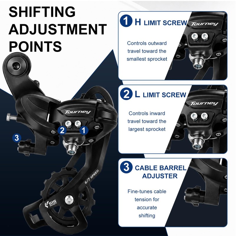 Tourney RD-TY300 Rear Derailleur, 6/7 Speed Direct Mount, Video Guides
