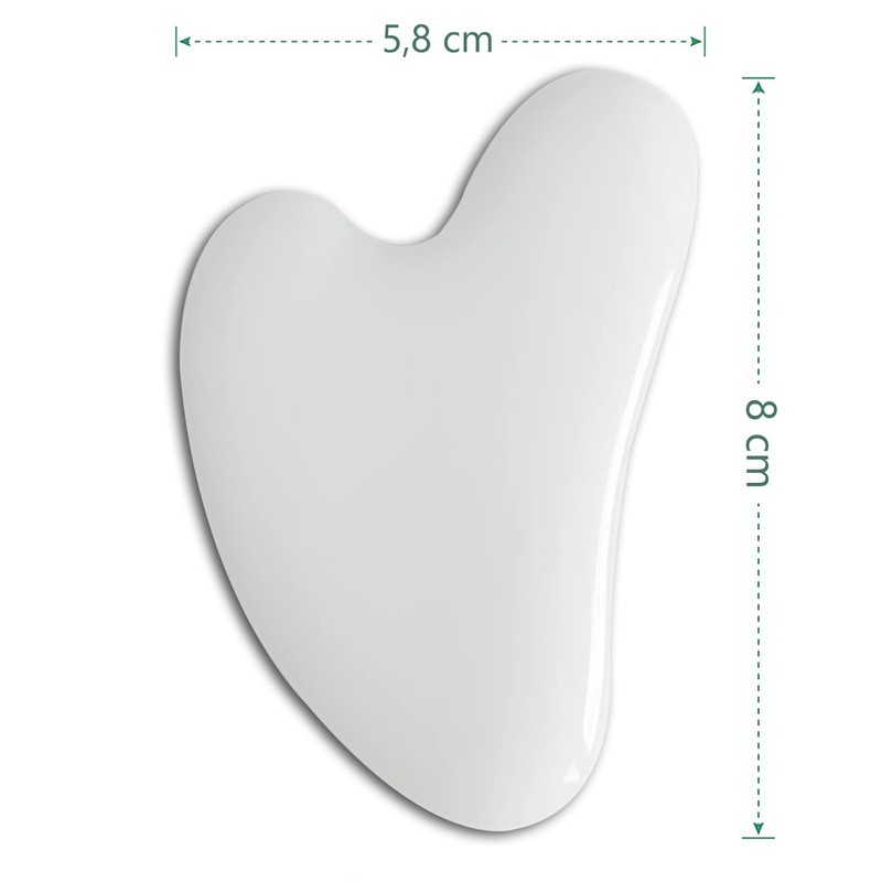 Gua Sha White Jade Stone - Massager for Face, Eyes,