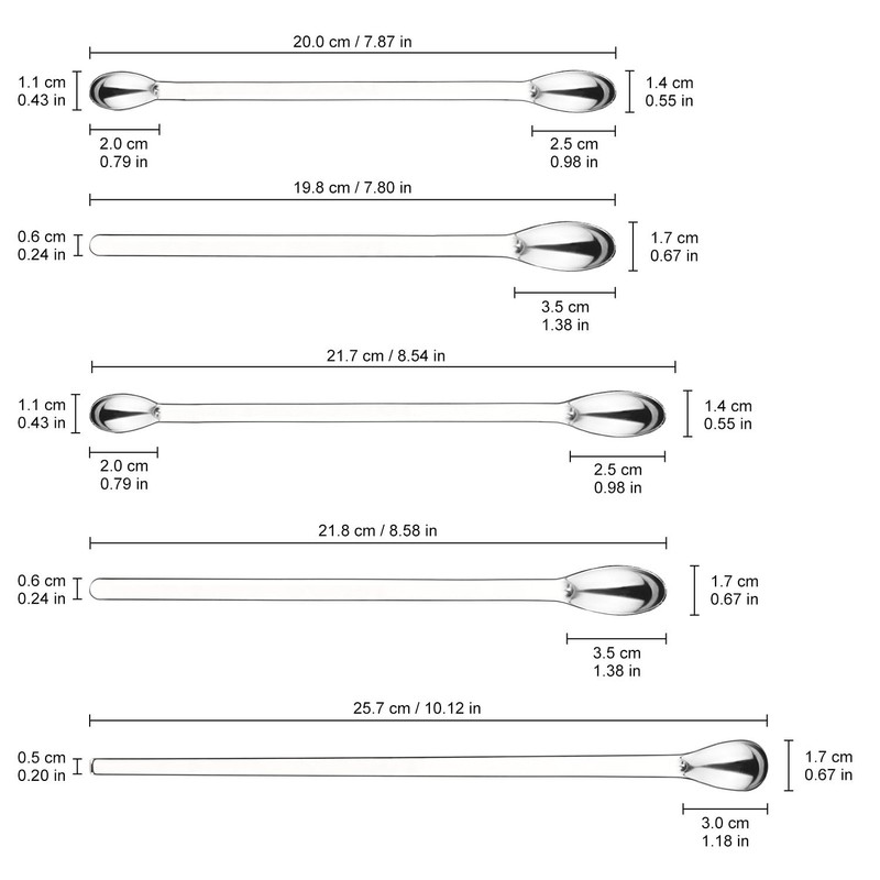 Labasics 11 Pcs Lab Micro Spoon and Spatula Set, Stainless