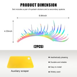 MTRPS 2 PCS Eyelash Decal for Car Headlight, Waterproof Cute Fake Eyelash Auto Body Bumper Stickers, Reflective Funny Eyelashes Decoration Universal for Cars Sedans SUVs Trucks (Colorful)