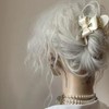 Medium Bow Hair Claw Clips, Double-layer Lace Bow Hair Clip