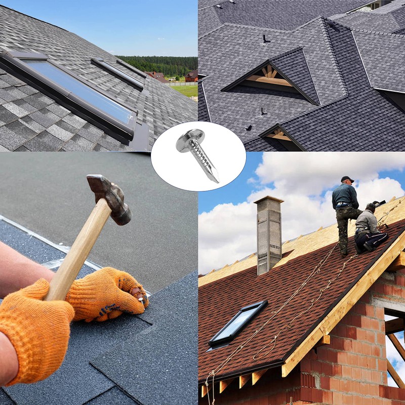 OMOTOOL Steel Roofing Felt Nails (200pcs), Roofing Felt Pins Suit