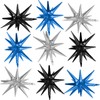 Iridescent Star Balloons,9Pcs Iridescent Explosion Star Foil Balloons,22Inch Spike Cone