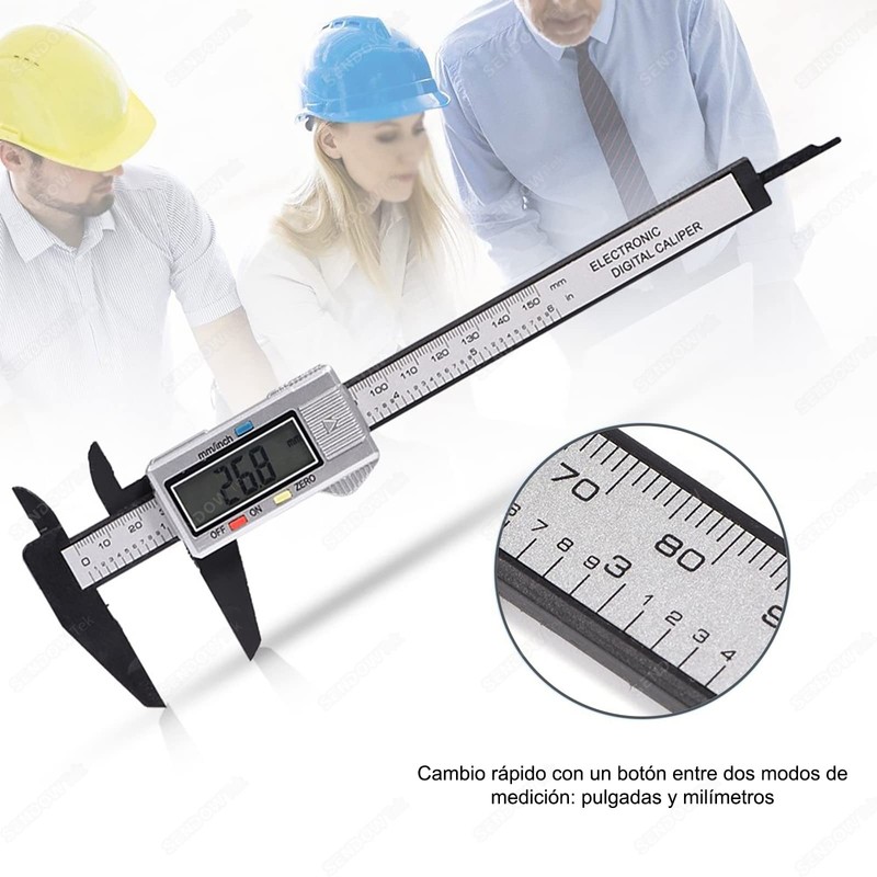 Sendowtek Calibrador Digital Electrónica Calibrador de Pantalla Vernier Digital Inoxidable