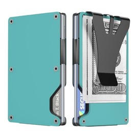 ETOFIXEE Men's Wallets，Slim Wallet for men，Wallet mens，Rfid wallet ，Card Wallet ，Metal Wallet for men, Credit Card Holder. (Mint Blue)