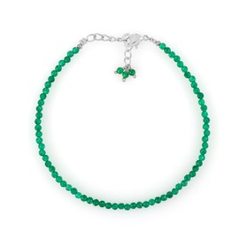 Natural Green Jade Beads Bracelet Micro Faceted Gemstones Jewelry For Her, Birthstone Energy Healing Crystals, Silver Plated Chain 8 inch (Green Jade)