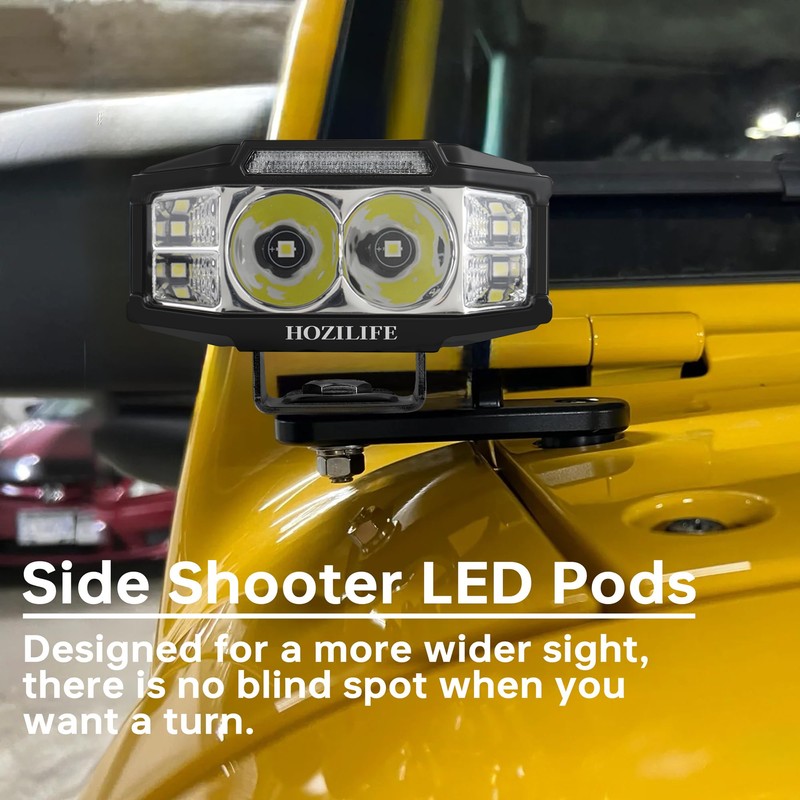 HOZILIFE 3 Inch LED Pods, 2PCS 40W 12V Flood Spot